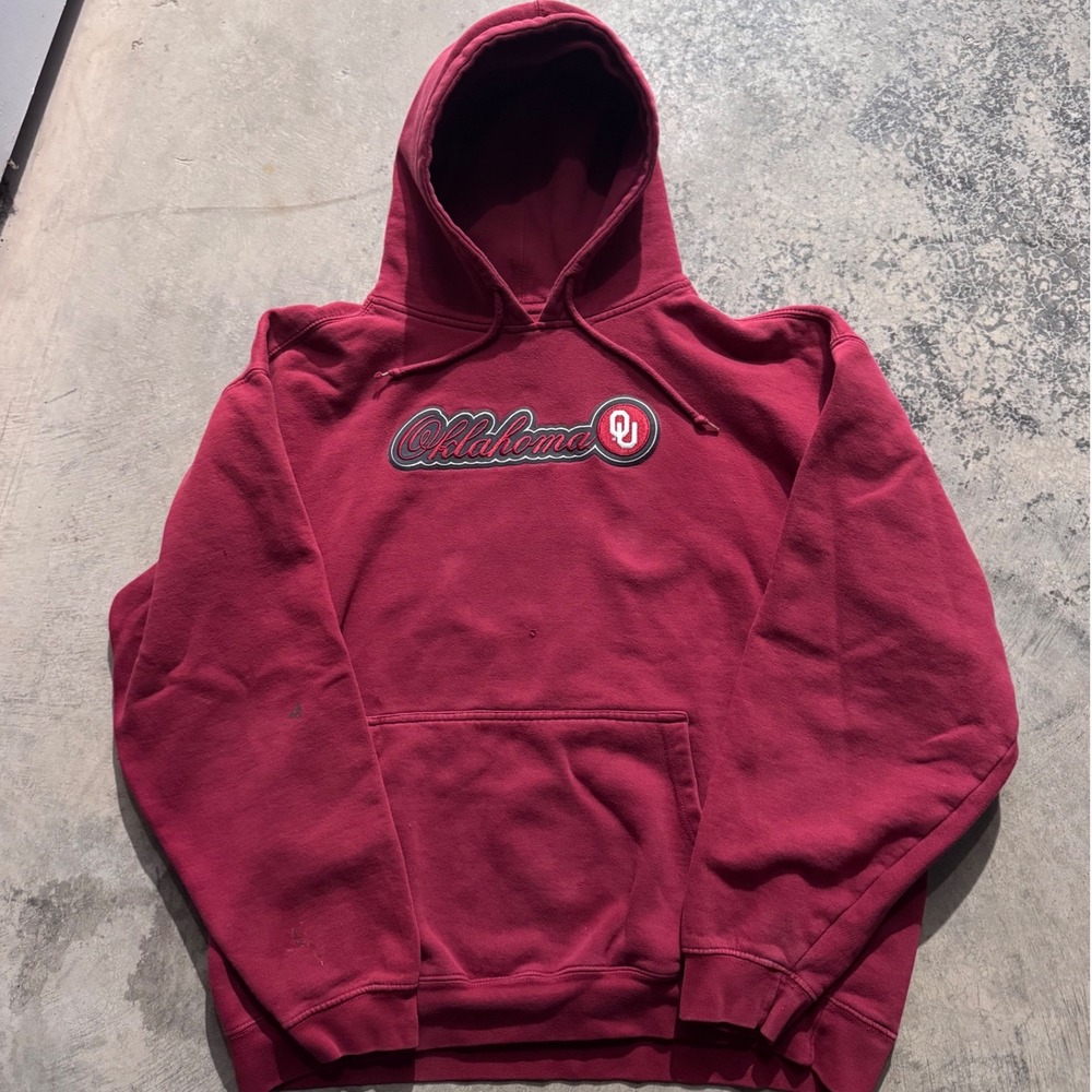 Starter Oklahoma Sooners Hoodie‎ Pullover Embroidered Logo Maroon XL